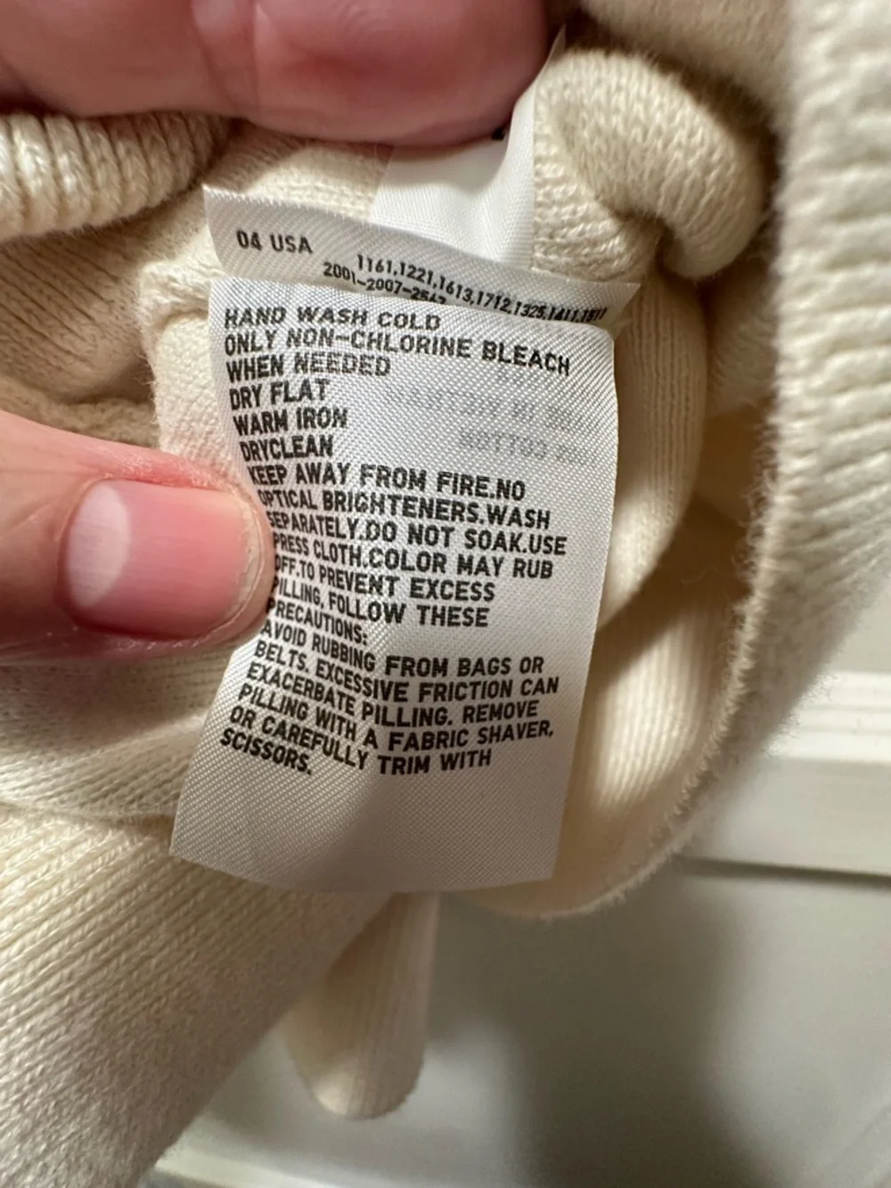Uniqlo Cream Knit V-Neck Smooth Cotton Polo Sweater Sz XXL